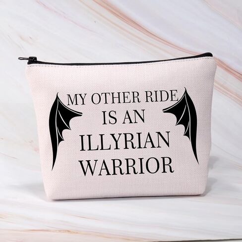 BDPWSS Bat Boys Gift ACOTAR Makeup Bag Night Court Velaris Gift ACOTAR Fans Gift My Other Ride is An Illyrian Warrior Gift (Illyrian Warrior) in Saudi Arabia