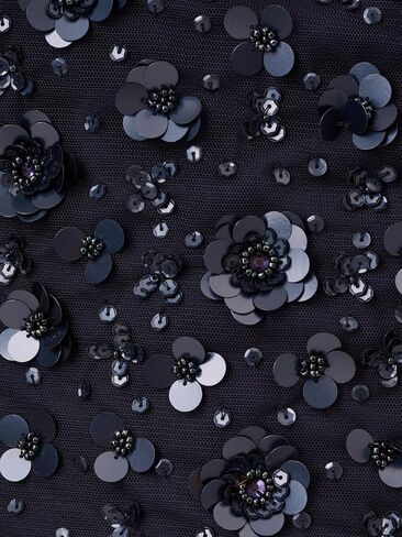 Adrianna Papell Women's One Shoulder Beaded Gown, Dusty Navy in Saudi Arabia