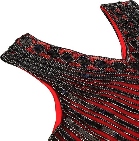IWIWB 1920s Sequin Vintage Dress Beaded Gatsby Flapper Dress with Accessories Set in Saudi Arabia