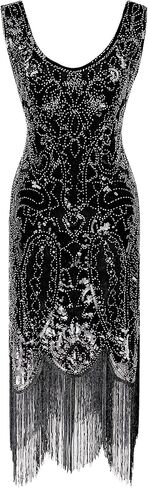 IWIWB 1920s Sequin Vintage Dress Beaded Gatsby Flapper Dress with Accessories Set in Kuwait