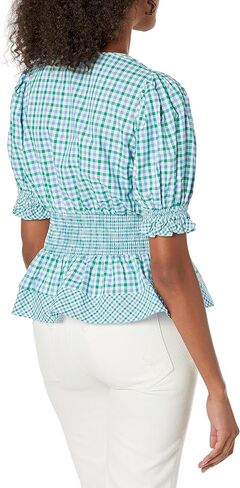 Shoshanna Women's Bennet Two Tone Gingham Top in Saudi Arabia