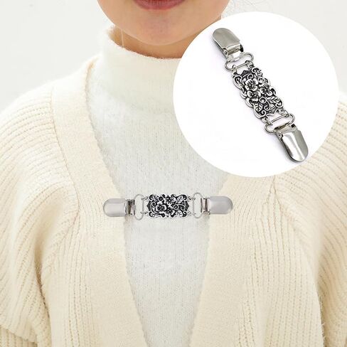 الفضة الرجعية سترة قميص مقاطع سترة طوق مقاطع فساتين شال كليب بروش كليب للنساء الفتيات المرأة دبابيس ودبابيس in Kuwait