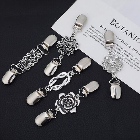 الفضة الرجعية سترة قميص مقاطع سترة طوق مقاطع فساتين شال كليب بروش كليب للنساء الفتيات المرأة دبابيس ودبابيس in Kuwait