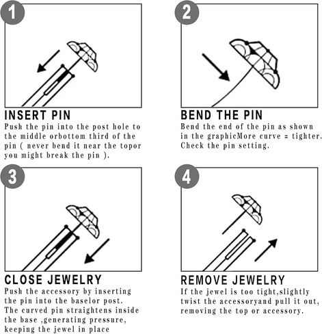 JeryWe 20 قطعة من حلقات الشفاه بدون خيط 16 جرام مجوهرات لابريت تشيكوسلوفاكيا الشفاه ترصيع الفولاذ المقاوم للصدأ أقراط الغضروف للنساء مونرو ميدوسا ثقب المجوهرات 6/8 مم طول القضيب in Kuwait