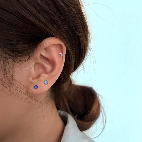 JeryWe 20 قطعة من حلقات الشفاه بدون خيط 16 جرام مجوهرات لابريت تشيكوسلوفاكيا الشفاه ترصيع الفولاذ المقاوم للصدأ أقراط الغضروف للنساء مونرو ميدوسا ثقب المجوهرات 6/8 مم طول القضيب in Kuwait