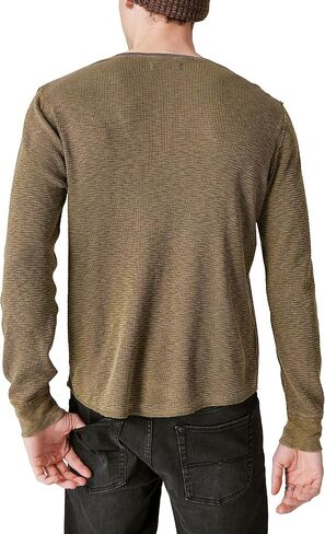 Lucky Brand Men's Acid Wash Thermal Henley W/Contrast Placket in Saudi Arabia