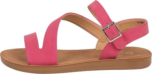 Kassie Daniela Girls Sandals Comfortable Open Toe Straps with Ankle Buckle Slide Flats Lan-2 in Kuwait
