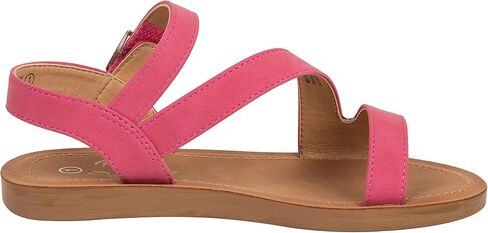 Kassie Daniela Girls Sandals Comfortable Open Toe Straps with Ankle Buckle Slide Flats Lan-2 in Kuwait