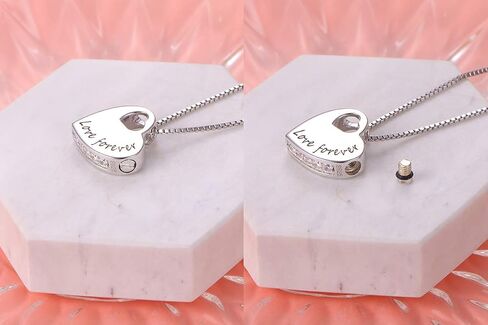 JZMSJF S925 Sterling Silver Butterfly Heart Urn Necklace for Ashes Cremation Memorial Keepsake Jewelry for Women in Kuwait