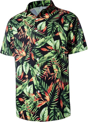 FT FENTENG Men's Casual Button Down Shirts Regular Fit Short Sleeve Hawaiian Shirt for Men in Saudi Arabia