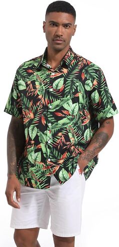 FT FENTENG Men's Casual Button Down Shirts Regular Fit Short Sleeve Hawaiian Shirt for Men in Saudi Arabia