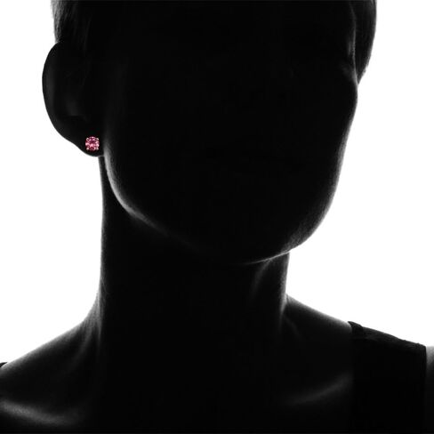 Sterling Silver Treated Pink Topaz Round Stud Earrings, 6mm in Saudi Arabia