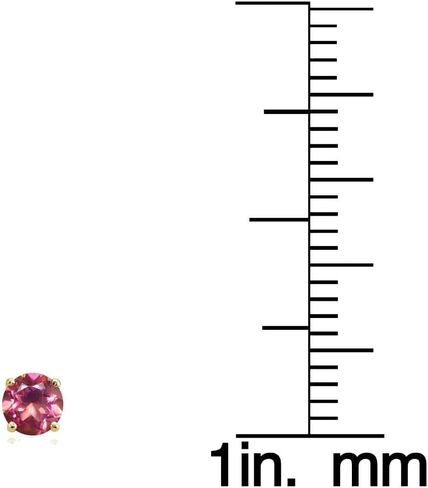 Sterling Silver Treated Pink Topaz Round Stud Earrings, 6mm in Saudi Arabia