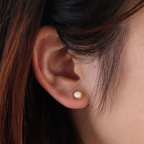 JeryWe 3 أزواج 925 أقراط من الفضة الإسترلينية للنساء والفتيات والأطفال أقراط حجر القمر أوبال مكعب زركونيا أقراط صغيرة مجموعة أقراط صغيرة لا تسبب الحساسية تشيكوسلوفاكيا ثقب المجوهرات هدية حجم 4 مم in Kuwait