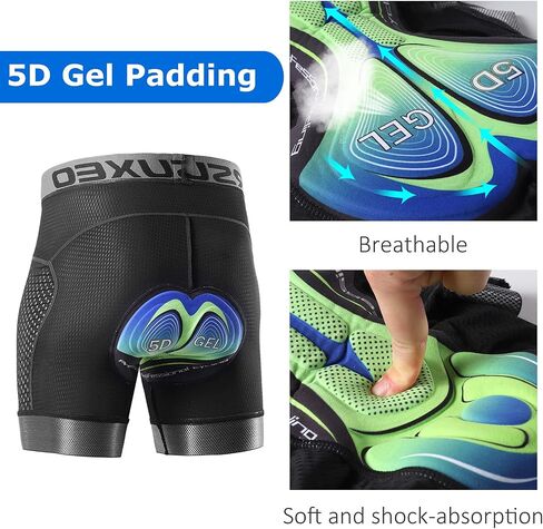 LIXADA Men Cycling Shorts 5D Padded MTB Bicycle Bike Underwear Shorts Breathable Riding Shorts Mountain Cycling Shorts in Saudi Arabia