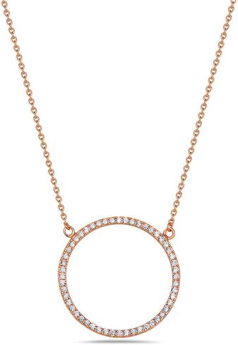 925 Sterling Silver Circle of Life White Clear CZ Pendant Necklace in Kuwait