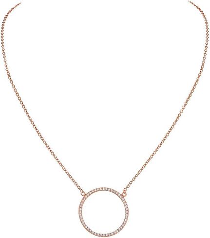 925 Sterling Silver Circle of Life White Clear CZ Pendant Necklace in Kuwait