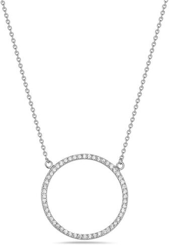 925 Sterling Silver Circle of Life White Clear CZ Pendant Necklace in Kuwait