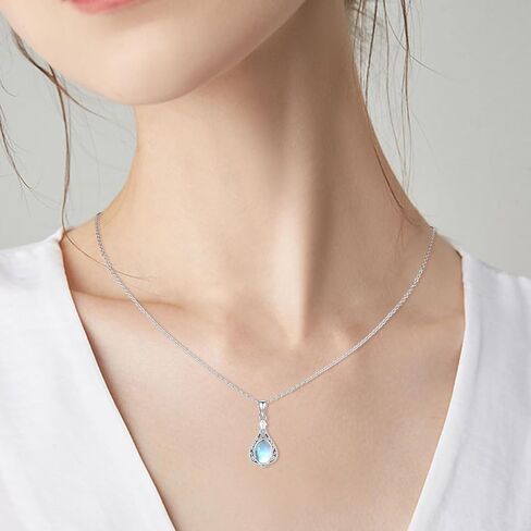 ECHOOY Celtic Knot Urn Necklace for Ashes 925 Sterling Silver Sunflower Ashes Pendant Necklace with Moonstone Memorial Jewelry for Women Girls w/Funnel in Kuwait