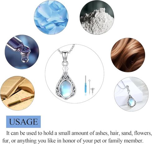 ECHOOY Celtic Knot Urn Necklace for Ashes 925 Sterling Silver Sunflower Ashes Pendant Necklace with Moonstone Memorial Jewelry for Women Girls w/Funnel in Kuwait