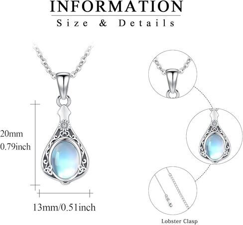 ECHOOY Celtic Knot Urn Necklace for Ashes 925 Sterling Silver Sunflower Ashes Pendant Necklace with Moonstone Memorial Jewelry for Women Girls w/Funnel in Kuwait