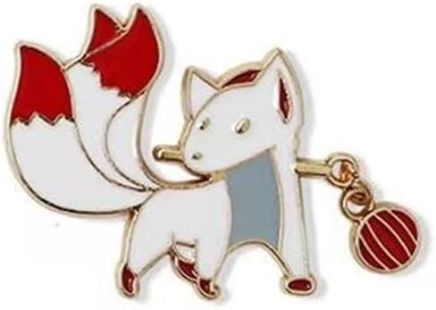 Cartoon Three-tailed Fox Enamel Lapel Pins Red Tail Animal Brooches Lapel Pin Badge Cartoon Fox Brooches For Women Kids Brooches Badges Fashion Cute Jewelry Gift Pins Gift for Friend, Metal, no in Kuwait