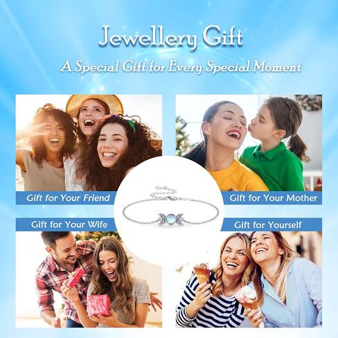 لوتس وورقة ثلاثية القمر آلهة سوار الفضة الاسترليني Moonstone القمر مجوهرات الوثنية الويكا تميمة سوار الثلاثي القمر آلهة هدايا للنساء فتاة in Kuwait