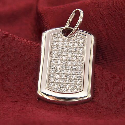 2.25 إلى 4.00 قيراط. تي دبليو. جولة قطع العنقودية الماس الكلب علامة قلادة قلادة للرجال مثلج خارج الهيب هوب 14K الذهب الأبيض مطلي 925 الفضة الاسترليني مكعب زركونيا مجوهرات تشيكوسلوفاكيا (بدون سلسلة) in Kuwait