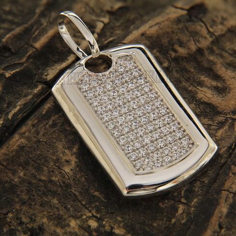 2.25 إلى 4.00 قيراط. تي دبليو. جولة قطع العنقودية الماس الكلب علامة قلادة قلادة للرجال مثلج خارج الهيب هوب 14K الذهب الأبيض مطلي 925 الفضة الاسترليني مكعب زركونيا مجوهرات تشيكوسلوفاكيا (بدون سلسلة) in Kuwait