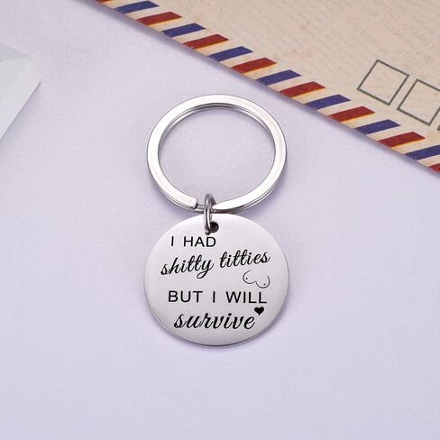 سلسلة مفاتيح هدية للناجين من سرطان الثدي من Ralukiia، هدايا كيميائية لمرضى السرطان، دبوس للتوعية بشريط وردي لشهر أكتوبر in Kuwait