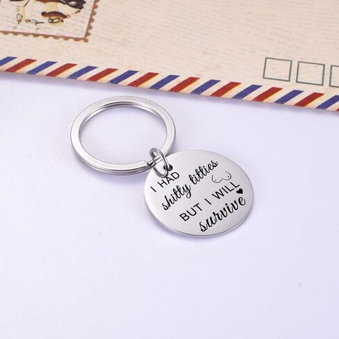 سلسلة مفاتيح هدية للناجين من سرطان الثدي من Ralukiia، هدايا كيميائية لمرضى السرطان، دبوس للتوعية بشريط وردي لشهر أكتوبر in Kuwait