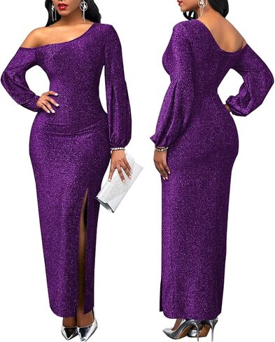 فستان ZonJie نسائي كاجوال سادة لحفلات الكوكتيل مثير بدون أكتاف مكشكش فستان أنيق للسهرة للحفلات الراقصة ماكسي in Kuwait