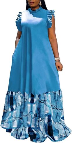 Women Sexy Printed Dress Plus Size Loose Club Outfits in Saudi Arabia