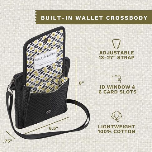 Bella Taylor Mini Crossbody Purse with Built In Wallet in Kuwait
