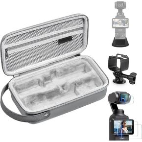 Tomat Osmo Pocket 3 Accessories Bundle 4-IN-1 Camera Accessory Kit, Portable Osmo Pocket 3 Carrying Case, Expansion Adapter Mount, 4PCS Screen Protector, Stand Base for Dji Osmo Pocket 3