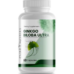 Ginkgo Biloba and Ginseng Brain Dietary Supplement Supports Brain Function, Memory, Mental Alertness, All Natural, Improve Blood Circulation