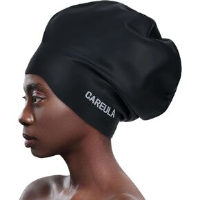 Extra Large Swim Cap for Long Hair Women Men Youth - Waterproof Silicone Swimming Cap for Braids and Dreadlocks Weaves, Hair Extensions, Curls & Afros, Swim Hats Keep Hair Dry, Easy to Put On and Off