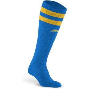 For Bare Feet NFL LOS ANGELES CHARGERS Cozy Feather Compression Varsity Stripe Team Color Large/Extra Large