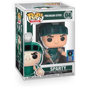 Pop College: Michigan State - Sparty University Mascot Spartan Vinyl Figure Bundle with Compatible Funko Box Protector