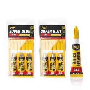 Super Glue Gel Single Use CA Glue, Clear Cyanoacrylate Adhesive Multipack for Shoe Sole Repair Ceramic Plastic Model Metal Wood Aquarium Leather Pottery Glass, Food Safe Strong and Instant Bonding