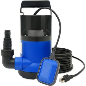 Sump Pump With Float Switch Sump Pump Submersible Clean/Dirty Water Pump Portable Utility Pump 1/2HP 1850 GPH with 33ft Cord for Swimming Pool Garden Basement Tub Pond Draining