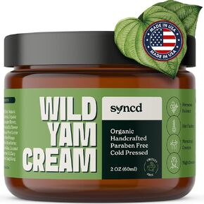 Wild Yam Cream for Hormone Balance Organic Menopause Relief, Hot Flashes, and Night Sweats - Hand Crafted Enriched Plant-Derived Perimenopause Cream Paraben Free, Non-GMO, Made in USA