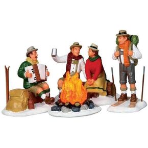 Lemax Village Collection Alpine Ski Party Set of 4 Battery Ope4356