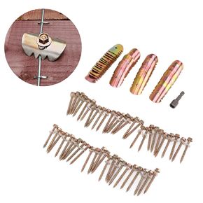 Fence Nails, 50 Sets Steel Wire Fencing Staple for Softwoods, 2 Galvanized U Shaped Fence Post Screws, Installing Fast Fence Nails Fasteners for Wire Mesh and Woven Fencing