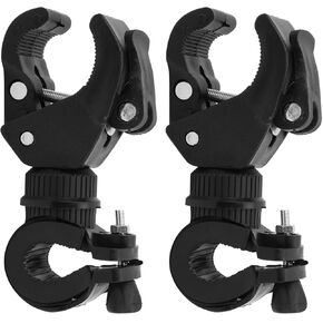 Bike Flashlight Holder, 2 pcs Bike Light Mount Holder 360 Degree Rotatable Bicycle Flashlight Bracket Cycling Flashlight Holder Torch Clip