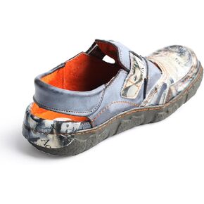 TMA EYES Women's Casual Hook and Loop Breathable Leather Sneaker