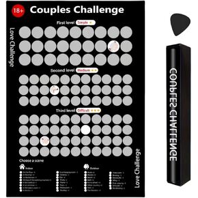 DSNJPZX 17.8" Love Games Scratch-off Poster for Couples - 100 Challenge Date - Scratch Off Poster 100 Love Tasks - Scratch off Poster for Couples - Night Ideas Poster for Couples