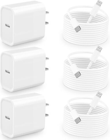 iPhone 15 Charger Fast Charging [MFi Certified], GEONAV 3Pack 20W Type-C Power USB-C Wall Charger+10FT Long USB-C to USB-C Cable Compatible with iPhone 15/15 Plus/15 Pro/15 Pro Max/iPad Pro/Air/Mini in Saudi Arabia