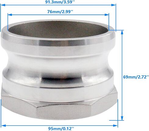 316 Stainless Steel Global Type A Cam and Groove Hose Fitting,1''Camlock Fittings,Male Adapter Female NPT Thread Camlock Fitting 2 Pack in Saudi Arabia