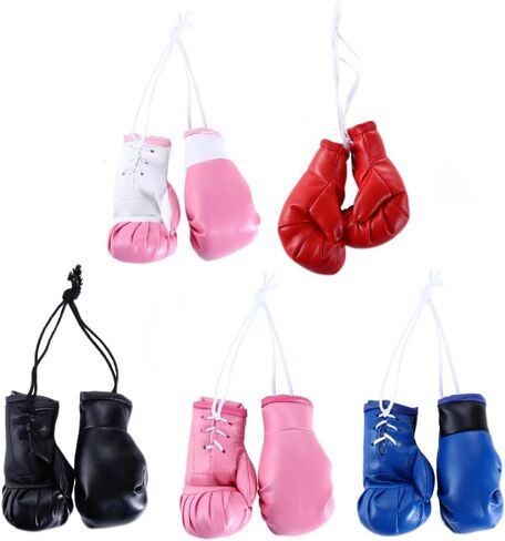 Leadigol 10 Pcs Mini Boxing Gloves Miniature, 5 Pairs Punching Gloves Ornament Hanging Decoration Holiday Christmas Ornament Hanging Car Pendant in Saudi Arabia